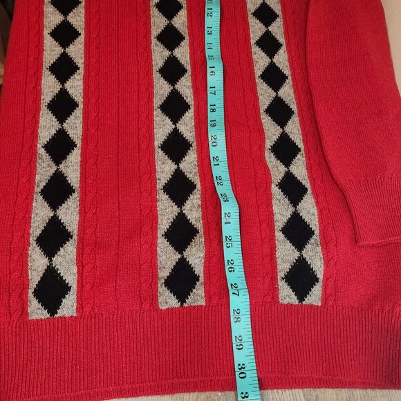 James Renwick Sweater Lambswool Argyle Made In Scotland Mens Large/42 - Picture 6 of 11
